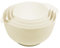 BoxedHome Beige Nesting Plastic Mixing Bowl Set with Pour Spout, Microwave and Dishwasher Safe, BPA Free Non-Slip Base, Set of 4, Great for Prepping, Baking, Cooking