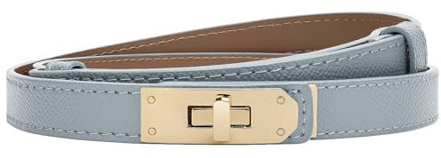 Drucilla Gürtel Damen schmal, Belt Women, einstellbar, Mit Legierung Drehverschluss Karte, taillengürtel Damen,schmaler gürtel, verbaut mit Anschluss Jeans, Kleider, Kleiderdekoration (Hellblau)