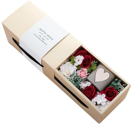 Ensemble de bougies parfumées à fleurs préservées, boîte à roses éternelles - Élégant bouquet de fleurs préservées romantiques, fleurs artificielles, cadeau - Outils de bain parfumés floraux innovants