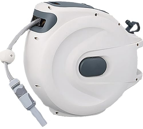 Einziehbarer Schlauchaufroller, 10m einziehbarer Gartenschlauchaufroller mit verstellbarer ABS-Düse, Schlauchverriegelungsmechanismus, automatischer Aufrollschlauchaufroller-Wasserschlauchaufroller