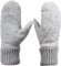 Fäustlinge Damen Winter Handschuhe Wolle Fausthandschuhe Plüschfutter Wollhandschuhe Doppellagig Warm Strickhandschuhe Winddicht Winterhandschuhe Damen Herren Handwärmer für Outdoor Fahrrad Grau