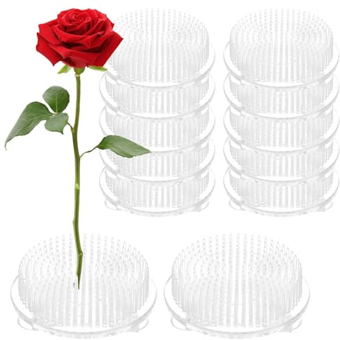 GBACHOOSE 12 Stück Blumen Frosch, 7 cm Blumensteckigel, Blumenigel Transparent, Kunststoff Steckigel Blumen, Kenzan Ring mit 3 Saugnäpfen, Blumenarrangement Halter für Blumenschmuck, Dekorationen