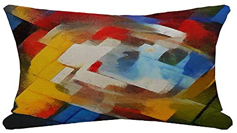 Kopfkissenbezug Leinwand Handgefertigt Auf Abstraktem Groben Geometrischen Malerei Stift Stil Picasso In Öl Richtung Aquarell Kissenbezüge Moderne Kissen Fall Kissenhülle Packung Für 40x60cm
