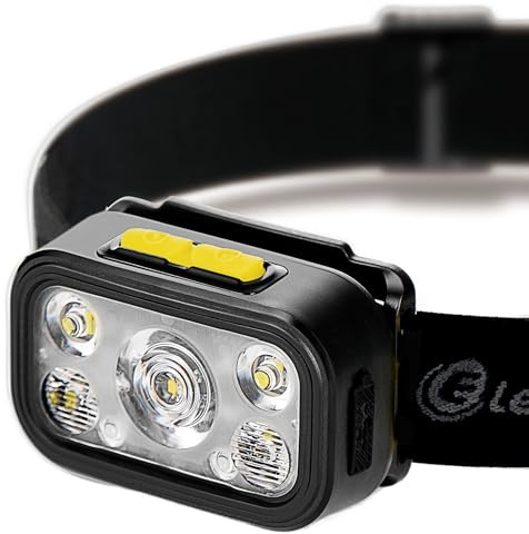 Electraline 58038 Leistungsstarke 600-Lumen-LED-Stirnlampe/Taschenlampe, 1000-mAh-Akku