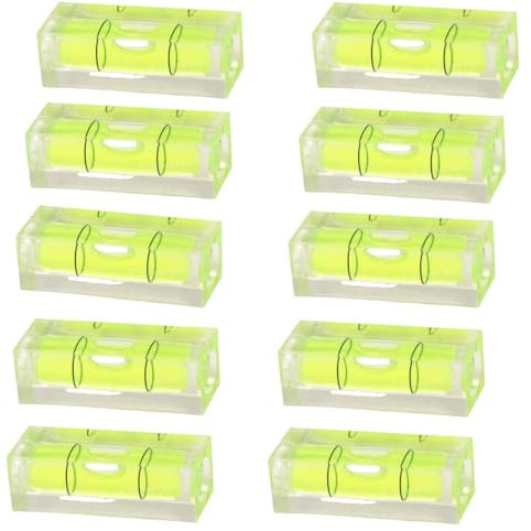 Zwenjuan Bubble Small Leve,10 Stück Mini Wasserwaage Mini Bubble Level,Blase Kleine Ebene Instrument Balance Bubble Small Level,Spirit Level,Mini Bubble Spirit Level(15 X 15 X 40MM)
