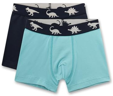 Sanetta Jungen-Hipshorts (Doppelpack) dunkelblau & türkis Dino | Hautfreundlich, elastisch & anschmiegsam.
