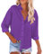 Camicia da donna in mussola, oversize, a maniche lunghe, elegante, in lino, con bottoni, tinta unita, in lino, da spiaggia, da lavoro, per l'estate, Lilla, s