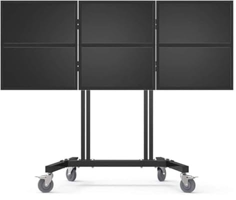 SaryEdge Mobile TV Cart, Rolling tv Stand, Mobile tv Stand Six-Screen LCD Monitor Landing Mobile Cart Bracket for 15-27 Inch with Height Adjustable Lockable Caster(