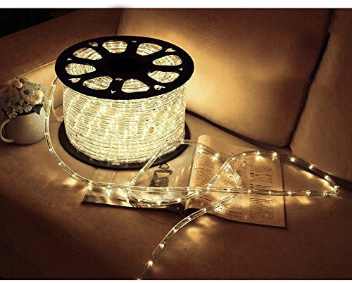 Ollewiellan LED Lichterschlauch Außen, 20 Meter LED Lichterkette mit 480 Warmweißen LEDs, Wasserfester Lichtschlauch für Garten, Terrasse und Wohnzimmer, inkl. Timer für Automatische Steuerung