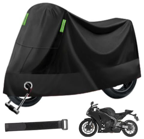 Lona de Cubierta para Motocicleta, Funda Moto Impermeable, Lona Protectora para Motocicleta, Resistente a los Rayos Protector UV Universal para Moto, Scooter, Manta de Poliéster