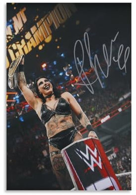 NSKDJSE Wrestler Rhea Ripley Autogramm-Poster (2), Leinwand-Poster, Schlafzimmerdekoration, Landschaft, Büro, Raumdekoration, Geschenk, 30 x 45 cm