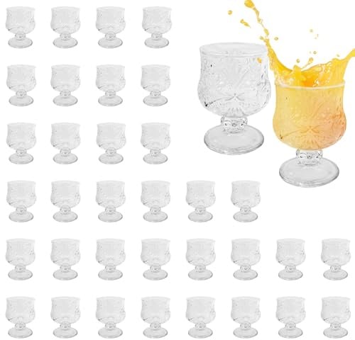 BUWUSMU 36 Pcs 1.5 oz Shot Glass Set, Clear Stemmed Cordial Glasses