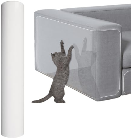 Kratzschutz Sofa Katze, Couchschutz für Katzen, 3m X 20cm, Anti-Kratz Sofa Klebeband aus PVC, Klebefolie Transparent zum Kratzen von Hunden und Haustieren