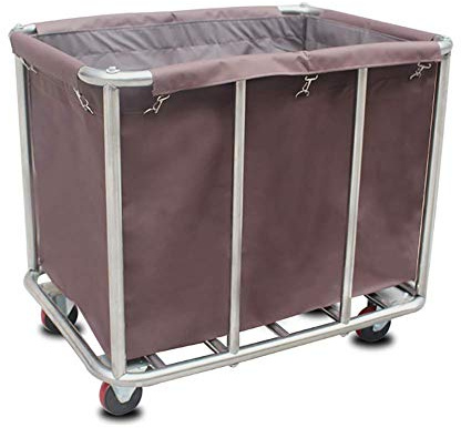 Mobiler Rollwagen für Wäsche, Edelstahl, Servicewagen, kompatibel mit Hotels, abnehmbares Universalrad-Design, brauner Raumservice-Wagen