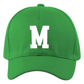 PartyMagix Partner Cap Set – Baseballcaps in Rot & Grün mit Wunschbuchstaben z.B. (M oder L) – Fasching & Karneval Kostüm – Bequem, hochwertig & größenverstellbar – Unisex Erwachsene & Jugendliche