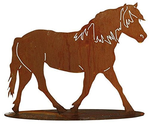 Tierfigur in Rostoptik - XL Metall Pferd/Mustang/Hengst/Pony - Höhe 100cm / Breite 130cm - Rost Dekoration/Metallfigur/Gartenfigur/Dekopferd/Pferdedeko/Metallpferd