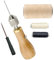 Professional Speedy Stitcher Sewing Awl Hand Stitcher Repair Tool Kit for Leather And Heavy Fabrics with 2Pcs Needles,1Pcs Coil And 260 Meter 150D 0.8MM Flat Sewing Waxed String(Beige)