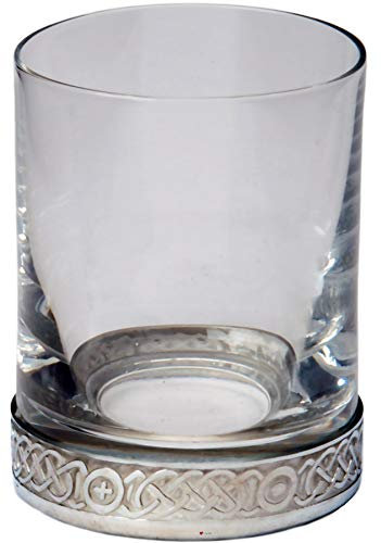 I LUV LTD Glas und Zinn Schnapsglas Zinnbasis mit Cetltic Design
