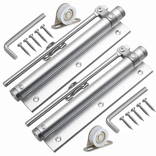 YUOIP® Cierrapuertas,Cierrapuertas Automatico,Muelle Cierrapuertas,Cuerpo de aleación de aluminio,Resortes ajustables cierrapuertas,Fácil de instalar,Fuerza de resorte 40kg(2 piezas)
