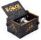 Boîte à musique en bois noire de Star Wars, décorations antiques sculptées à la main de boîtes à musique artisanat pour des cadeaux d'enfants