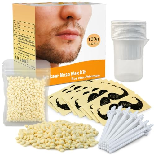 Nose Wax 100g for Men & Women, Nose Hair Removal Wax Kit with 30 Safe Tip Applicator,Safe, Easy, Quick and Painless(15-20 Times Usage)