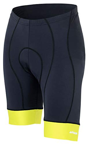 Airtracks Herren Fahrradhose Kurz Radhose Comfort Line Kurze MTB Radlerhose Mountainbike 3D Coolmax Gepolstert Atmungsaktiv Reflektoren S M L XL XXL 3XL 4XL - schwarz-neon - XXL