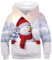 Ocean Plus Jungen Lange Ärmel Sweatshirt Tiere Digitaldruck Pulli mit Kapuzen Freizeit Sport Galaxie Kinder Kapuzenpullover (S (Körpergröße: 125-130cm), Roter Schal Schneemann)