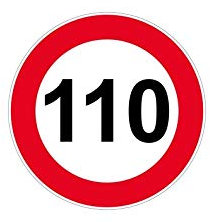 Autocollant Sticker signalisation Plaque Porte Panneau limitation Vitesse 110