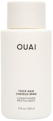 OUAI Thick Conditioner. Strengthening Keratin, Marshmallow Root, Shea Butter and Avocado Oil Nourish Dry, Thick Hair and Calm Frizz. Free from Parabens, Sulfates and Phthalates (10 oz)