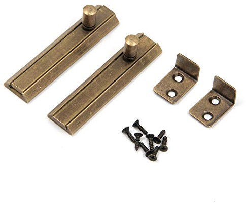 Bitray 2.5 Slide Latch Brass Vintage Door Bolt Barrel Bolt Bronze Tone - 2pcs