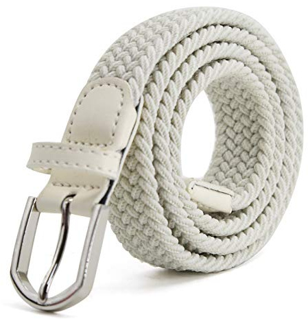 AnJuHoPa Stretchgürtel geflochtener elastischer haltbarer Gürtel Nickelfreie Schnalle Stoffgürtel aus Öko-geprüftem Material Unisex Gürtel