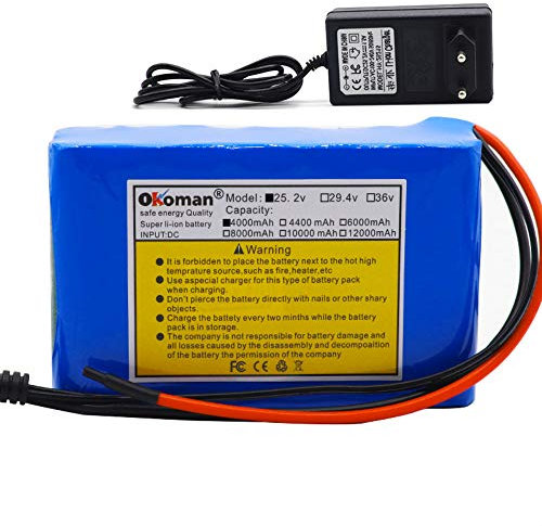 6s2p 24V 4Ah Batterie Lithium-ION 25.2v 4000mAh Vélo électrique Cyclomoteur Batterie Lithium-ION avec BMS + Chargeur