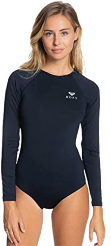 Roxy Women s Long Sleeve UPF 50 One Piece Rashguard, Anthracite, X-Large