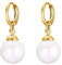 Heideman Ohrringe Damen Alenia goldfarbend aus Edelstahl gold farbend matt Ohrschmuck für Frauen mit Perle weiss