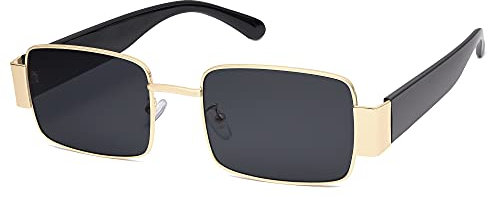SOJOS Sonnenbrille Herren Damen Retro, Vintage Rechteckige Mode Schmale Sonnenbrillen SJ1162