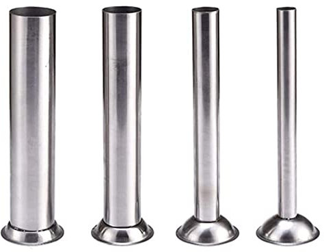 Jinyank 4 Pièces Poussoir À Saucisses Tubes Broyeur En Acier Inoxydable Stuffer Tubes Mélangeurs Entonnoirs Attachement Cuisine Outil pour à La Fois Manuel Ou Électrique Hachoir À