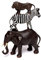 Brillibrum Design Deko Figur Elefant Löwe Zebra Afrika Skulptur im Kolonialstil Safari Wohnzimmer Dekoration Tierfigur