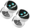 Taffstyle 1 Paar Runde Ohrringe Ohrstecker Fake Piercing Ohr Picture Plug Flesh Tunnel Platte Stecker Motiv Cheshire Cat Grinsekatze Comic