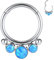 16G Septum Nasenringe Hoop Daith Ohrringe Chirurgenstahl Septum Clicker Ring Hirned Segment Nahtloser Nasenring Silber Conch Hoop Ring mit blauem Opal Unisex Ohrringe Hoop Daith Piercing Schmuck 8mm