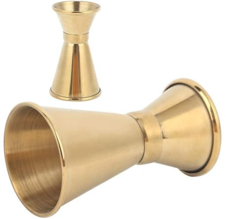 Cocktail Jigger Misurino in Acciaio Inossidabile, 2 Pezzi Oro Cocktail Jigger Bicchiere da Vino Tazza da Oncia Bere Strumenti di Misurazione di Liquidi per Bartending Misurazioni di Bevande(S)