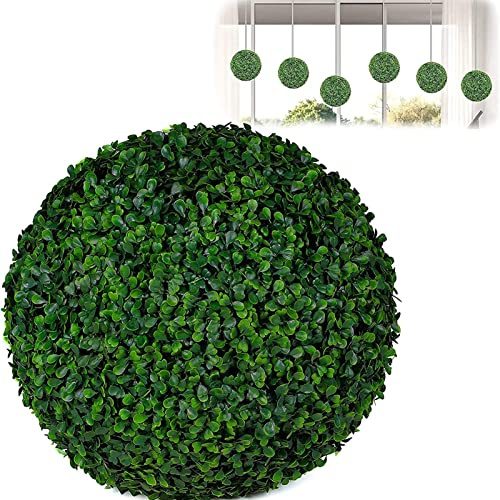 Gruytoie Palline Decorative in Legno di bosso per Interni/Esterni, Palla topiaria in Legno di bosso appesa, Sfera Artificiale per Arte topiaria (70cm)