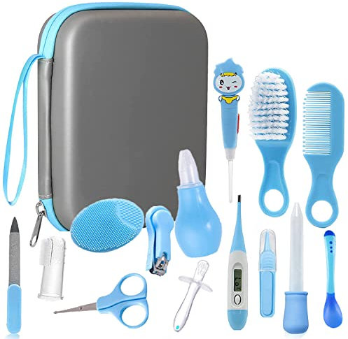 Holzsammlung Babypflege Set,14 teiliges Pflegeset Neugeborene, Baby Pflegeset Neugeborenen-Babypflegezubehör, Baby-Kulturtasche - Pflege-Set,für Kindergarten Neugeborene Jungenmädchen
