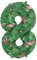 Folat 64158 Luftballon Geburtstag Ziffer Zahl 8 Jungle Vibe Grün 86 cm - Helium Ballon Decoration Geburtstagdeko, Ballon Zahl