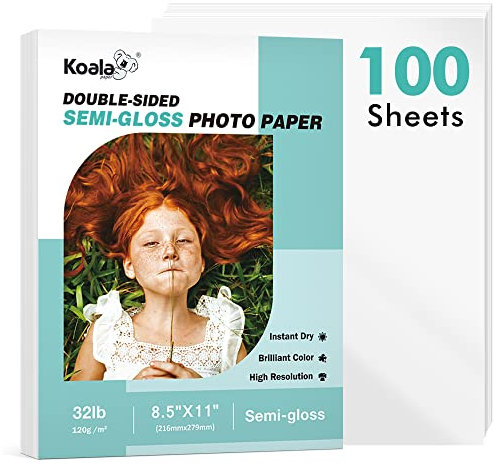 Koala Fotopapier, dünn, doppelseitig, seidenmatt, 21,6 x 27,9 cm, 100 Blatt, 14,5 kg, für Tintenstrahl- und Laserdrucker für Menü-Flyer-Druck