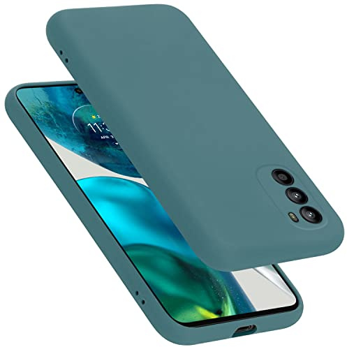 Cadorabo Hülle kompatibel mit Motorola Moto G52 4G / G82 5G Hülle Silikon Handyhülle für Moto G52 4G / G82 5G Case aus flüssigem Silikon- Kratzfeste und stoßfeste dünne TPU Schutzhülle - Liquid GRÜN