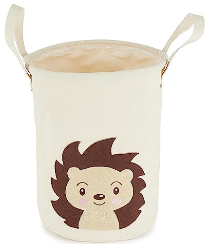 Bieco Wäschekorb Baby Igel Piksi | Großer Aufbewahrungskorb Kinder Baumwolle und Wasserabweisend | Aufbewahrung Kinderzimmer | Wäschekorb Kinder Wäschekorb Kinderzimmer Mädchen Spielzeug Korb