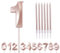 HONGCI 1st Birthday Candles Rose Gold 1 Candle for Birthday Cake, Pink Gold Number Candle 1 Happy 1st Birthday Cake Candles Cake Topper for Baby Girls Birthday Wedding Anniversary Cake Decorations