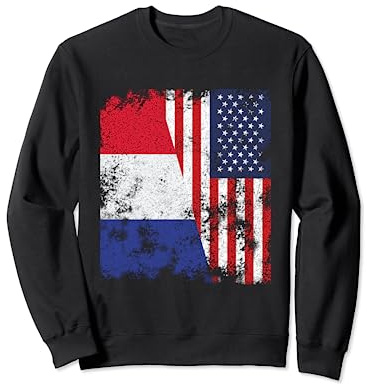 Drapeau France USA vieilli - moitié américain Sweatshirt