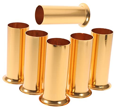 DOITOOL Lampe 6-Teiliges Kronleuchter-Manschetten-Set Lichtsockel Kristallleuchte Goldfarbene Kronleuchter-Kerze Kronleuchter-Mittelstück Kerzenröhrenabdeckungen Kronleuchter-Sockelhülse