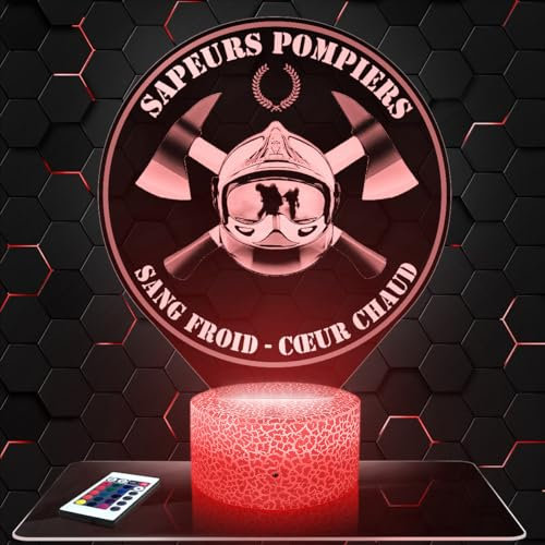 Nachttischlampe Feuerwehr-Logo Herz Feuerwehrmann, Geschenkidee Dekoration Feuerwehr Lampe Schreibtischlampe Wohnzimmer Idee Weihnachten für Feuerwehr-Logo Herz Feuerwehrmann-Fans.